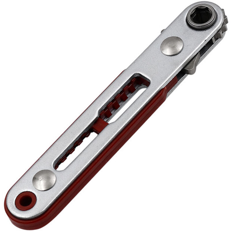 Mini llave de trinquete hexagonal Torx de 1 pieza con control bidireccional para brocas de destornillador de una o dos cabezas.