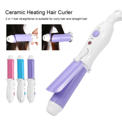 Mini-Lockenstab für unterwegs, für intensive Locken, lila, Keramik, EU-Stecker
