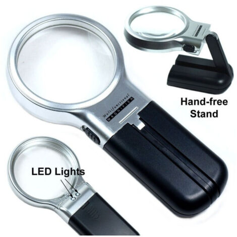 Mini Loupe De Poche 3 En 1 Avec Lumière Led Pliable Lecture Montres Cip