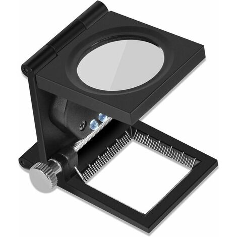 Mini loupe pliante, loupe pliante en alliage de zinc 10X avec échelle, loupe de poche en alliage de zinc pour outil de bijouterie optique textile