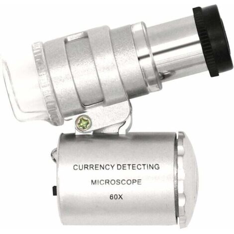 Mini Loupe Réglable LED 60X avec Détection de Devise