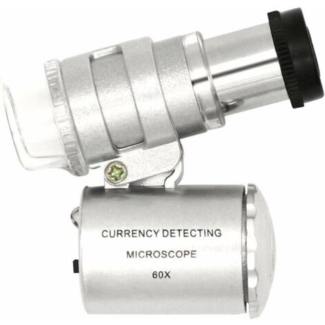 Mini Loupe Réglable LED 60X avec Détection de Devise