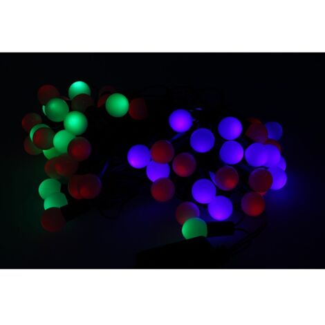 Mini Lucciole 60 Led Multicolori RGB Forma Pallina Rotonda Per Decorazione Natale Filo Nero 8,8 metri Uso Interno CS31050