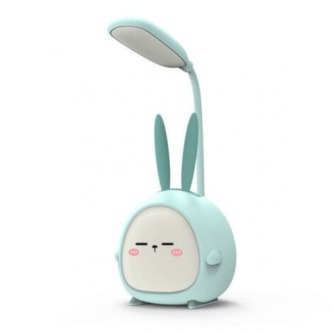 Mini luce notturna a LED portatile a forma di coniglio - Lampada da lettura pieghevole e ricaricabile tramite USB - Ideale per camere da letto e camerette dei bambini - Coniglio blu