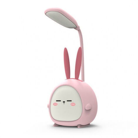 Mini luce notturna a LED portatile a forma di coniglio - Lampada da lettura pieghevole e ricaricabile tramite USB - Ideale per camere da letto e camerette dei bambini - Coniglio rosa