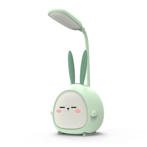 Mini luce notturna a LED portatile a forma di coniglio - Lampada da lettura pieghevole e ricaricabile tramite USB - Ideale per camere da letto e camerette dei bambini - Coniglio verde