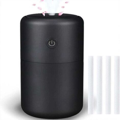 Mini-Luftbefeuchter mit Aromadiffusor, 230 ml, tragbar, USB-Anschluss, wasserlos, automatische Abschaltung, leiser Ultraschall-Luftbefeuchter mit Nachtlicht für Auto, Büro, Kinderzimmer, Schlafzimmer