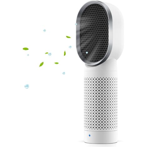 Mini-Luftreiniger – echter HEPA-Filter und Aktivkohlefilter, Ionisator, leise, entfernt Staub, Allergien, Rauch, Gerüche, für Zuhause, Büro, Schlafzimmer, USB (weiß) [Energieklasse A+]