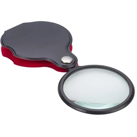 Mini lupa 8x, portátil, plegable, de bolsillo, 50 mm, lupa para joyería, aumento 8x, roja