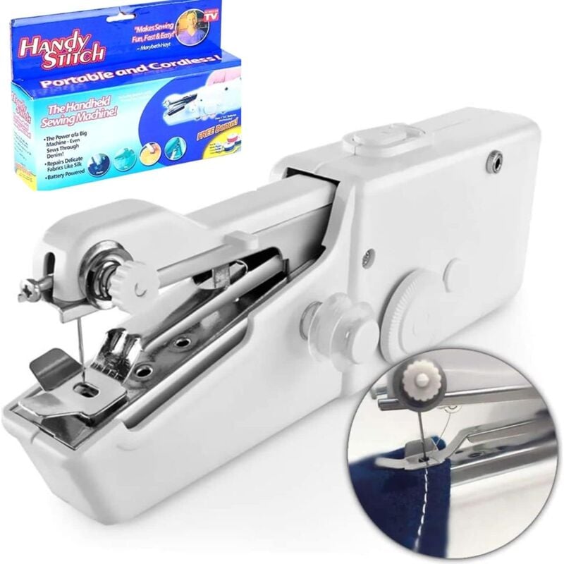Mini Machine à Coudre Portable , Main Couture Portative, Outil de Point Rapide Manuelle pour Vêtement, Rideau, Main Couture électrique Garment ménage