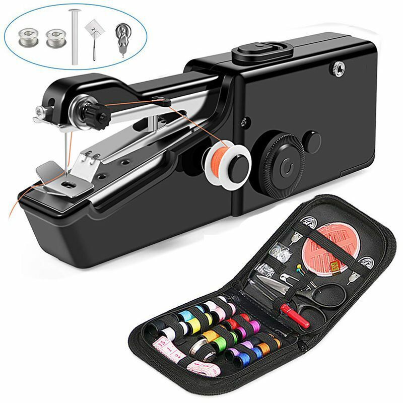Mini Machine à Coudre Portable, Main Couture Portative, Outil de Point Rapide Manuelle pour Vêtement, Rideau, Main Couture électrique Garment ménage