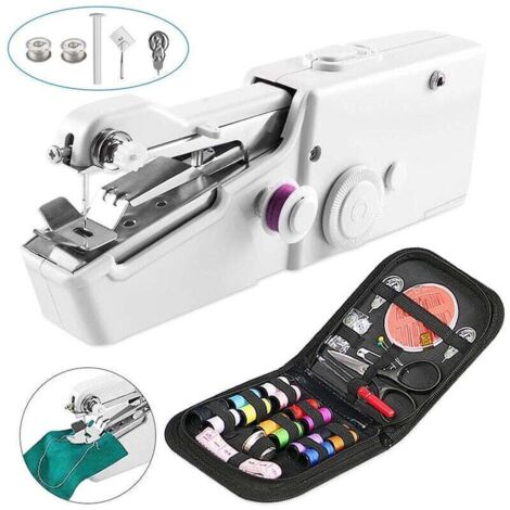 Mini Machine à Coudre Portable, Main Couture Portative, Outil de Point Rapide Manuelle pour Vêtement, Rideau, Main Couture électrique Garment ménage (Noir)