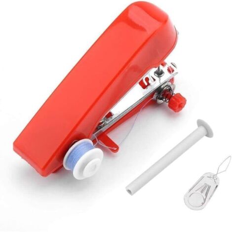 Mini machine à coudre portable pour débutants et enfants – Rouge, avec accessoires de couture, idéale maison, voyage & bricolage