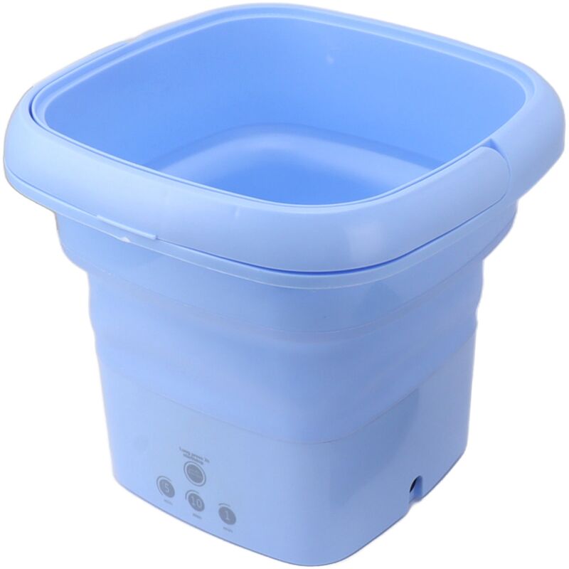 Jeffergarden - Machine à laver pliable Mini seau Portable laveuse à linge avec couvercle noir pour rv voyage appartement 100 à 240V bleu eu Plug