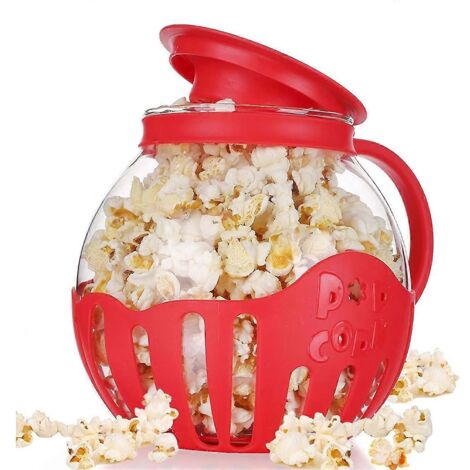 Mini machine à popcorn avec couvercle en silicone compatible avec tous les appareils (rouge)