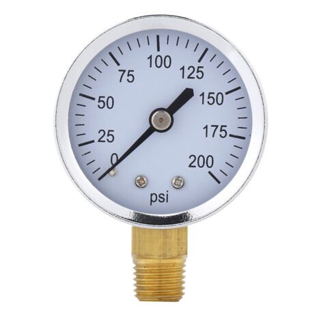 Mini-Manometer für Kraftstoff, Luft, Öl und Wasser – Genaue Messung bis 200 psi – 1/4"-NPT-Anschluss