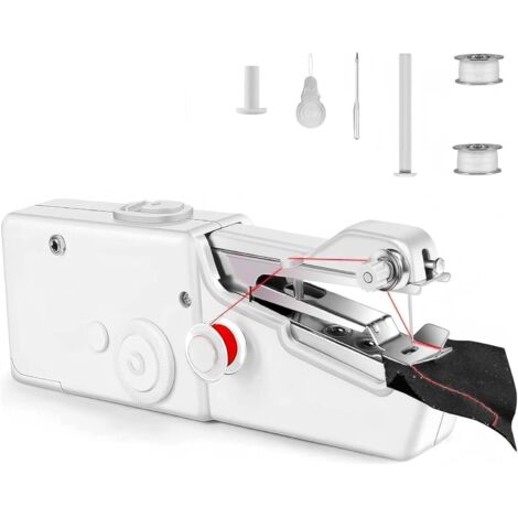 Mini máquina de coser portátil para el hogar y los viajes, ideal para coser rápidamente y para proyectos de bricolaje.