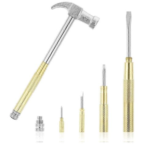 Mini marteau 6 en 1, petit marteau, marteau en laiton, tournevis