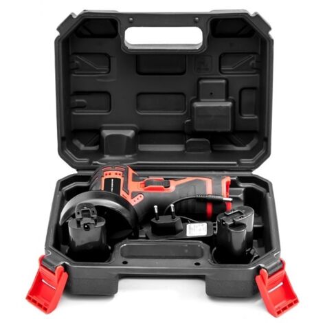 Mini meuleuse d'angle à batterie au lithium 12 V 3 pouces - Outil à tronçonner - Outil à main - 12 000 tr/min - Ponceuse électrique (rouge)