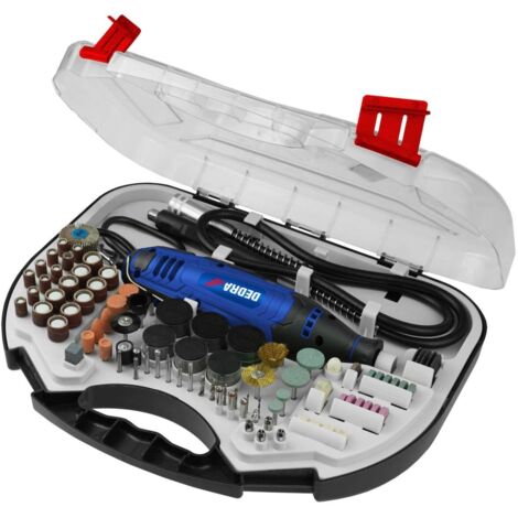 Mini meuleuse DEDRA 135 W - 215 accessoires, travail de précision