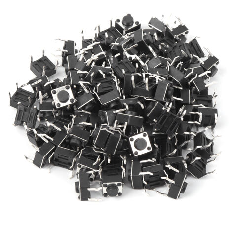 Mini Micro Interrupteur Tactile à Bouton Poussoir Momentané - 100pcs de 6x6x4.3mm