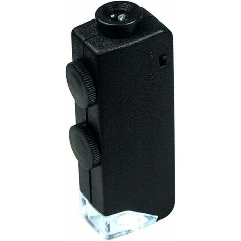 Mini microscopio con zoom da 60X a 100X e lente d'ingrandimento illuminata, ideale per gioiellieri, appassionati di monete, pietre preziose, francobolli, orologi e gemme.