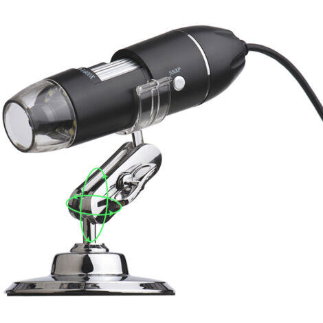 Mini microscopio elettronico 1600X, lente d'ingrandimento digitale USB per l'osservazione di pelle, insetti, piante e per test industriali (computer portatile e fisso).