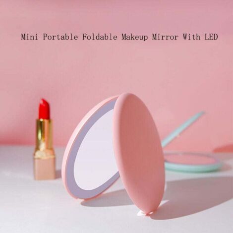 Mini miroir de maquillage de poche LED Portable Compact grossissant 10X avec lumière rond miroir led maquillage de poche miroir grossissant maquillage miroir rond miroir grossissant lumineux petit m