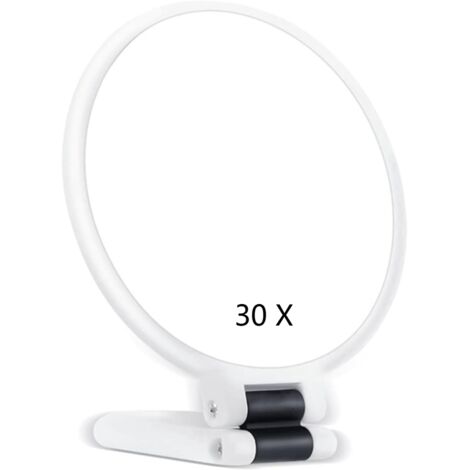 Mini miroir de maquillage portable - Grossissement x30/x1 - Miroir à main double face - pliable - Maquillage de voyage portable pour femme