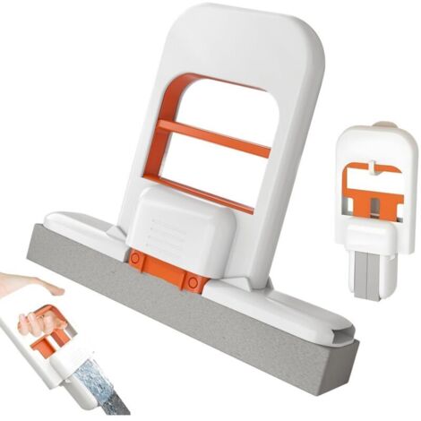 Mini mocio pieghevole da tavolo, mini mocio in spugna per la pulizia a secco e a umido, strumento di pulizia con spugna autostrizzante, mini mocio portatile per la pulizia di piccoli spazi, bagno, cuc