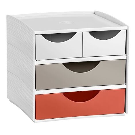 Mini module de rangement plastique Cep Terra Nova 4 tiroirs multicolores