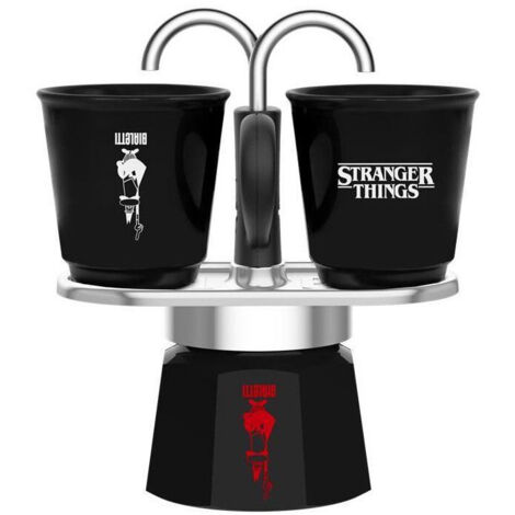 Mini Moka Bialetti Mini Express Stranger Things 130 ml Noir/ Rouge