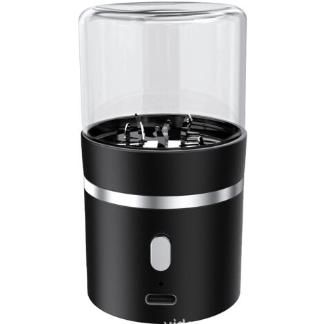 Mini molinillo eléctrico mejorado de 400 mAh con recipiente de 50 ml, fácil de transportar, automático, de acero inoxidable, plateado.