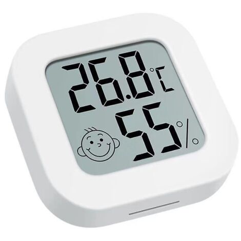 Mini-Monoblock-LCD-Thermometer, digitales Thermometer-Hygrometer, Hygrometer für Innenräume, kabelloses Thermometer-Hygrometer, geeignet für Kinderzimmer, Wohnzimmer usw.