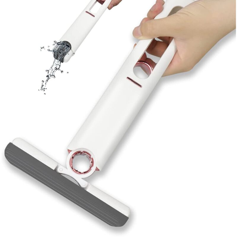 Mini mop nettoie tout Venteo Eponge pour Salle de Bain, Cuisine, Bureau, Salon, Voiture - Manche intégré - Compacte et Portable