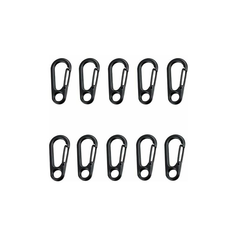 Image of Mini moschettone da 10 pezzi, T-Audace, clip da arrampicata con fibbia a molla per zaino per campeggio, arrampicata, escursionismo, portachiavi