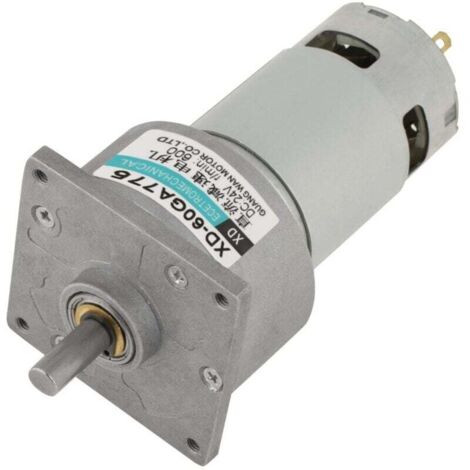 Mini moteur à engrenages CC 12 V/24 V 35 W, moteurs à engrenages pour automatisation industrielle, moteur à couple élevé réglable en métal, vitesse horaire/antihoraire (24 V 600 tr/min)