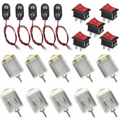 Mini Moteur Électrique 130 DC 1,5-6V 20000 Tr/min Interrupteur Connecteurs Arduino