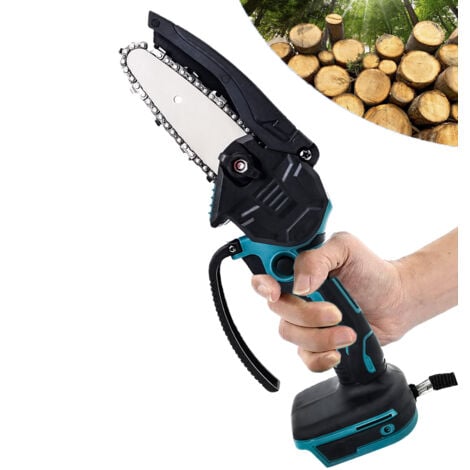 TEETOK Mini motosega elettrica a batteria da 4 pollici, sega per legno, sega con una sola mano, taglierina per legno nudo (batteria non inclusa), compatibile con batteria Makita BL