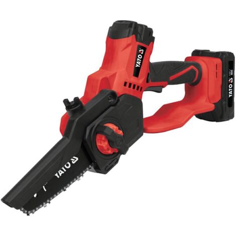 Mini motosierra a batería YATO 18V 7″ (2Ah + cargador) – motor sin escobillas, para poda y jardín