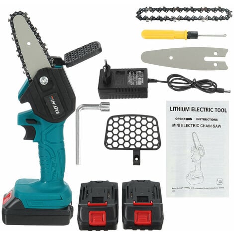 DRILLPRO Mini Motosierra Eléctrica 18V 2400W para Carpintería, Herramientas de Jardín con 2 Baterías, Máquina de Carpintería LAVENTE