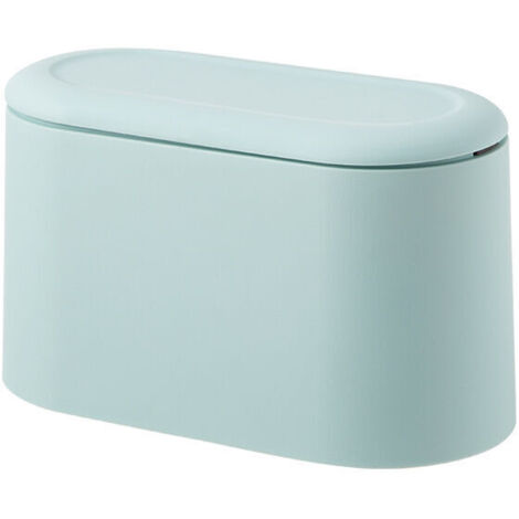 Mini-Mülleimer mit Deckel, kleiner Mülleimer, Schreibtisch-Mülleimer, Mini-Mülleimer für die Theke, Mikro-Mülleimer, blau, FLITI