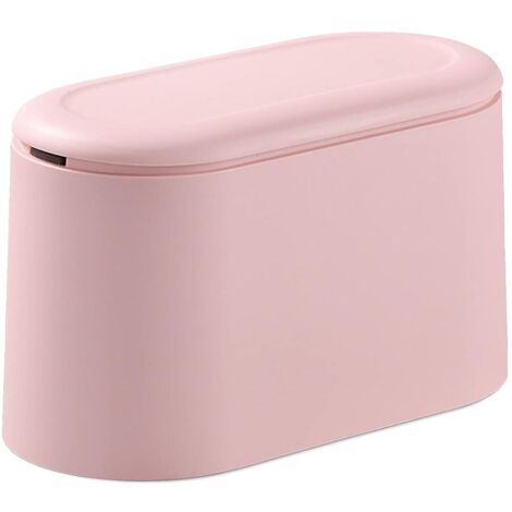 Mini-Mülleimer mit rosa Deckel 22  11  13 cm 1 kleiner Schreibtisch-Mülleimer kleiner Tisch-Müllkorb