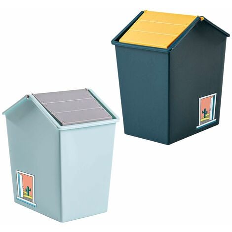 Nette Mini-Mülleimer mit Deckel Kleine Desktop-Büro-Mülleimer für  Badezimmer Eitelkeit, Desktop, Büro oder Couchtisch (