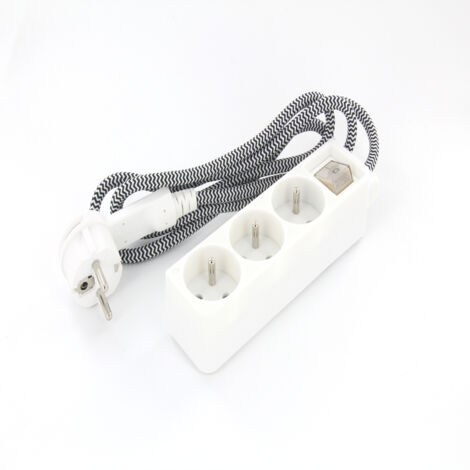 Mini multiprise 3x16A fiche plate - Noir/Blanc - Chacon