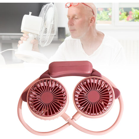 Mini-Nackenventilator, flexibel, USB-wiederaufladbar, tragbar, 2 Geschwindigkeitsstufen, Taro-Lila, ABS