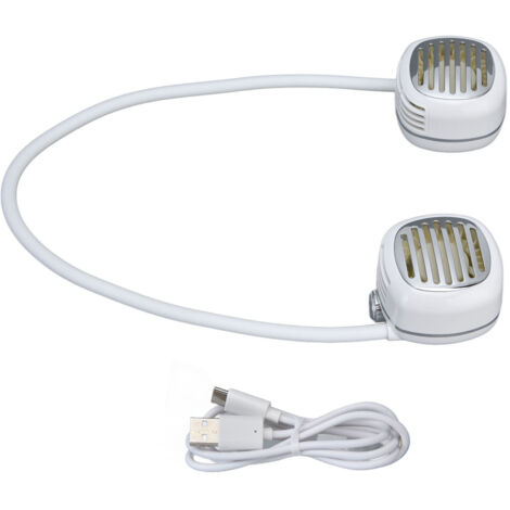Mini-Nackenventilator mit USB-Aufladung, tragbar, für Sport und Reisen – Weiß