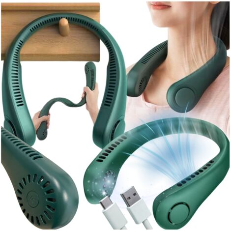 Mini-Nackenventilator, tragbar, grün, klein