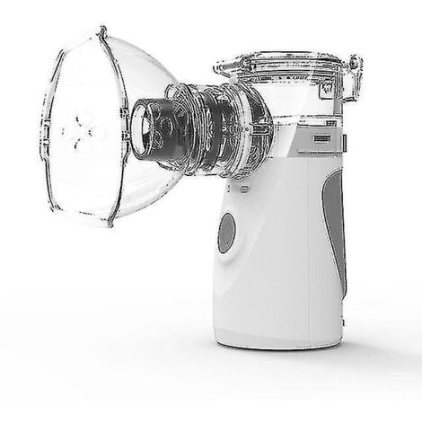 Mini nébuliseur portable à membrane pour enfants et adultes, inhalateur silencieux, atomiseur et humidificateur rechargeable, gris.