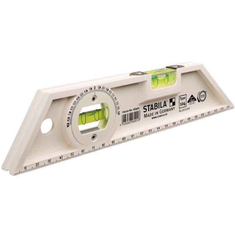 Stabila - Type 104 allround 6901 Mini niveau à bulle 25 cm 1 mm/m